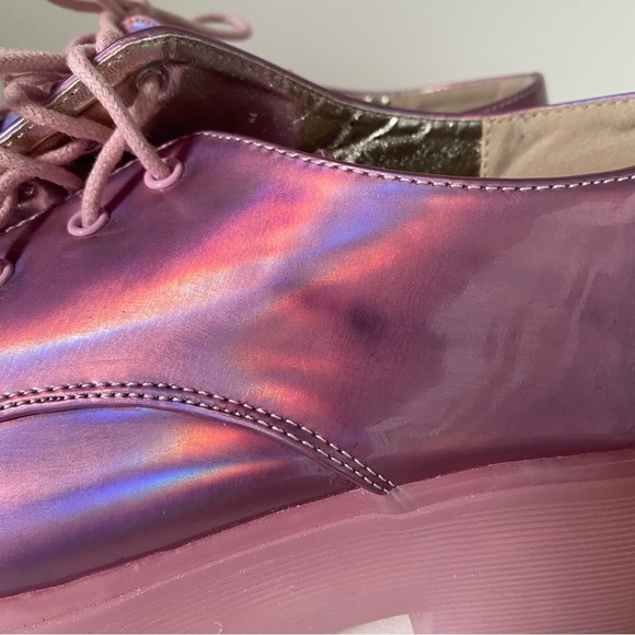 Iron Fist Iridescent Holographic Pink Platform Shoes - Picture 9 of 11